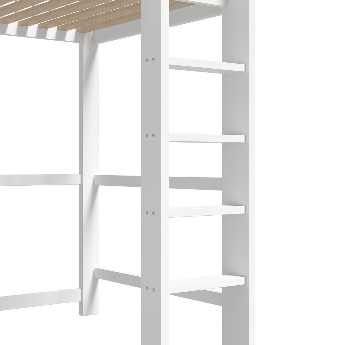 HOCHBETT 90/200 cm Weiß aus Kiefernholz und MDF mit Schreibtisch - Weiß, Holz (90/200cm) - OKMYHOME