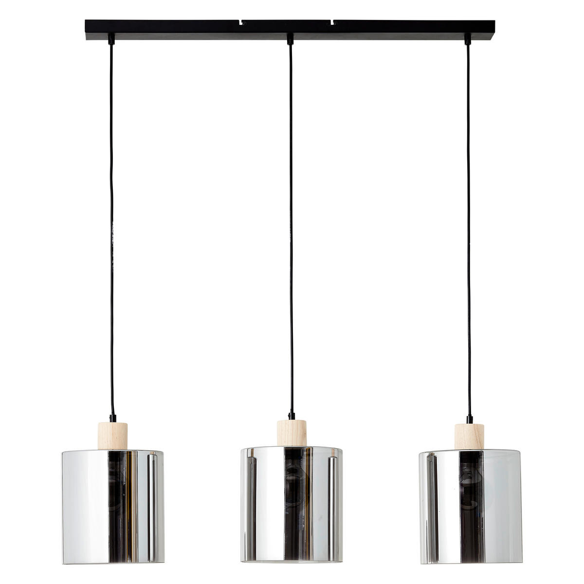 PENDELLEUCHTE Weald 99895/93 - Schwarz, Holz (20/90/120cm) - Brilliant