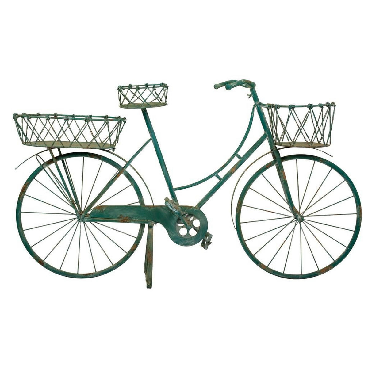 FAHRRAD metalldeko, Grün, 150x50x89 cm - Grün, Metall (150/89/50cm) - Wanderlust