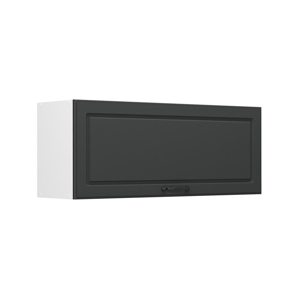 HÄNGESCHRANK R-Line, Anthrazit Landhaus/Weiß, 100 cm Flach - Anthrazit/Weiß, Holzwerkstoff (100/40/31cm) - Vicco