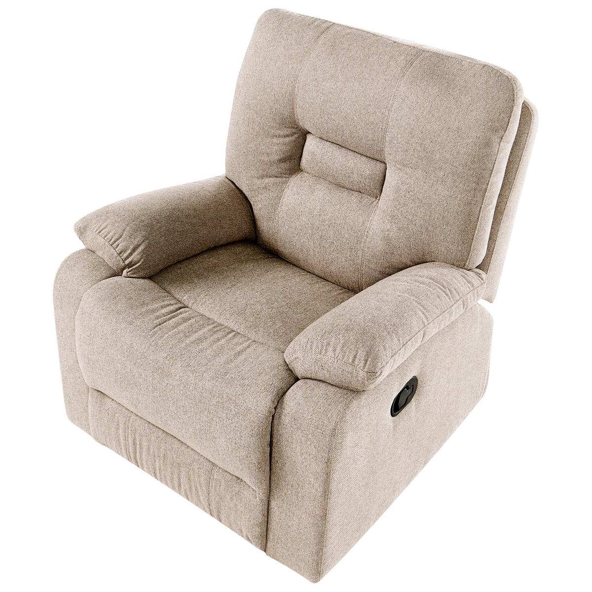 FERNSEHSESSEL mit Fußstütze Stoff Beige Bergen - Beige, Textil/Metall (90/101/72cm) - Beliani