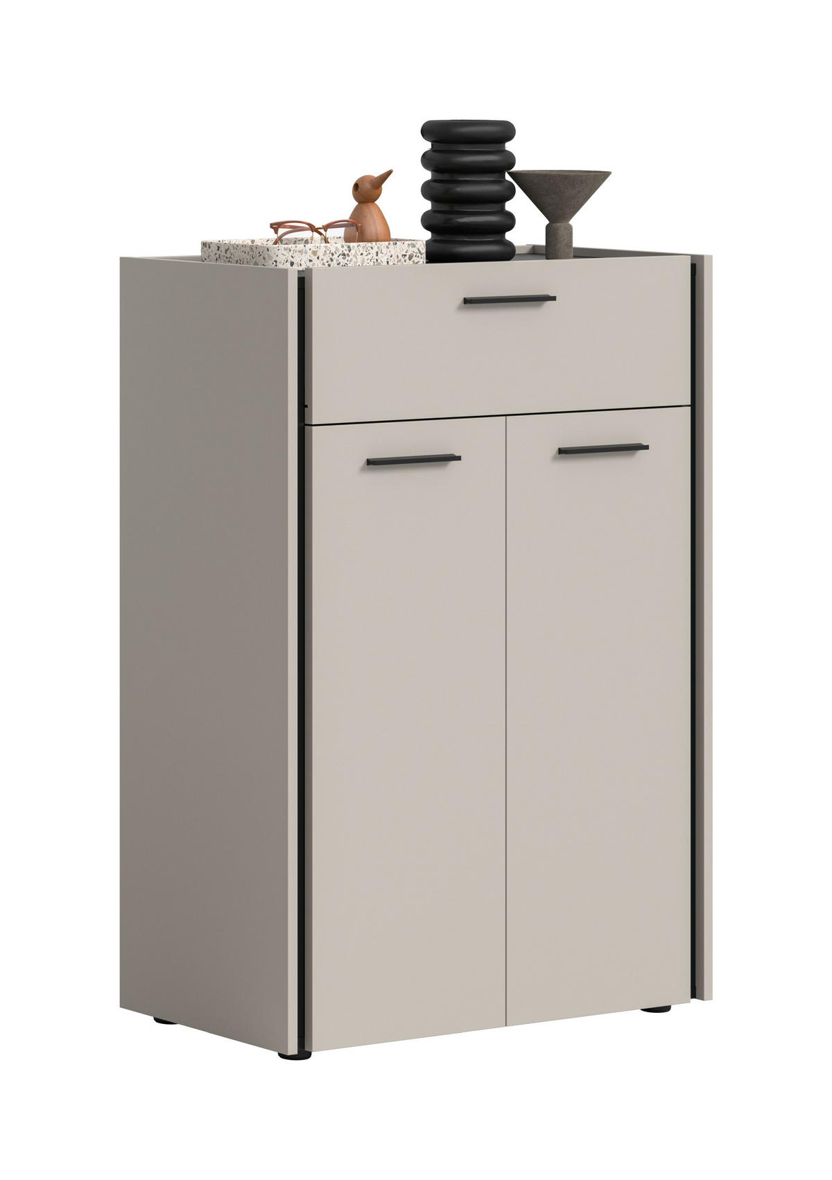 SCHUHKOMMODE Emil Kaschmir 75/37/106 cm - Beige, Holzwerkstoff (75/106/37cm) - Xonox