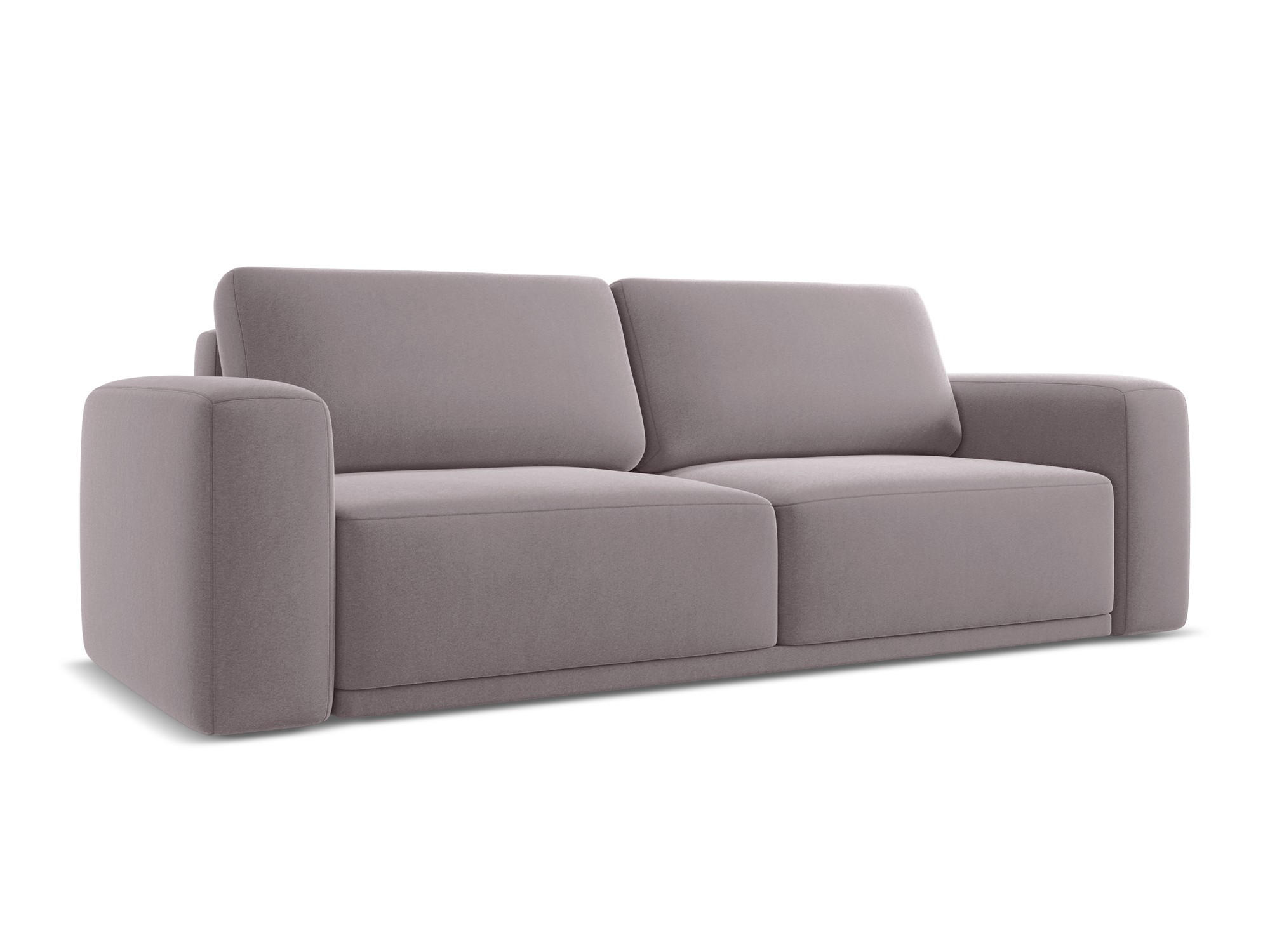 3-SITZER SOFA mit Schlaffunktion Samt Stoff Violett - Lila/Flieder, Kunststoff/Textil (242/91/100cm) - Makamii