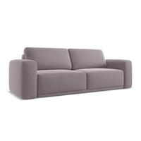 3-SITZER SOFA mit Schlaffunktion Samt Stoff Violett - Lila/Flieder, Kunststoff/Textil (242/91/100cm) - Makamii