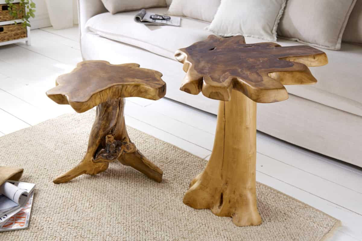 COUCHTISCH ROOT Teakholz rechteckig Natur 50cm - Braun, Holz (50/50/60cm) - riess-ambiente