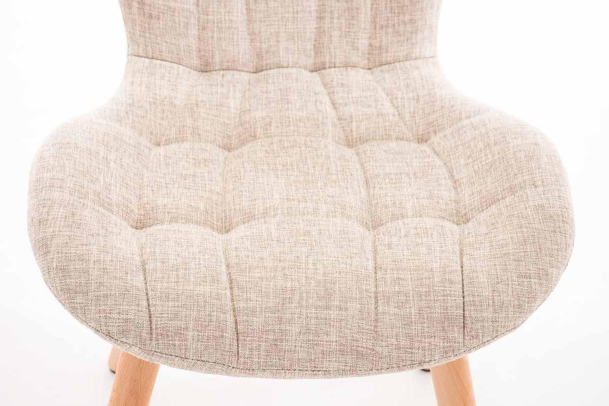STUHL Stoff creme - Eukalyptusholzfarben/Creme, Holz/Textil (50/88/63cm) - CLP