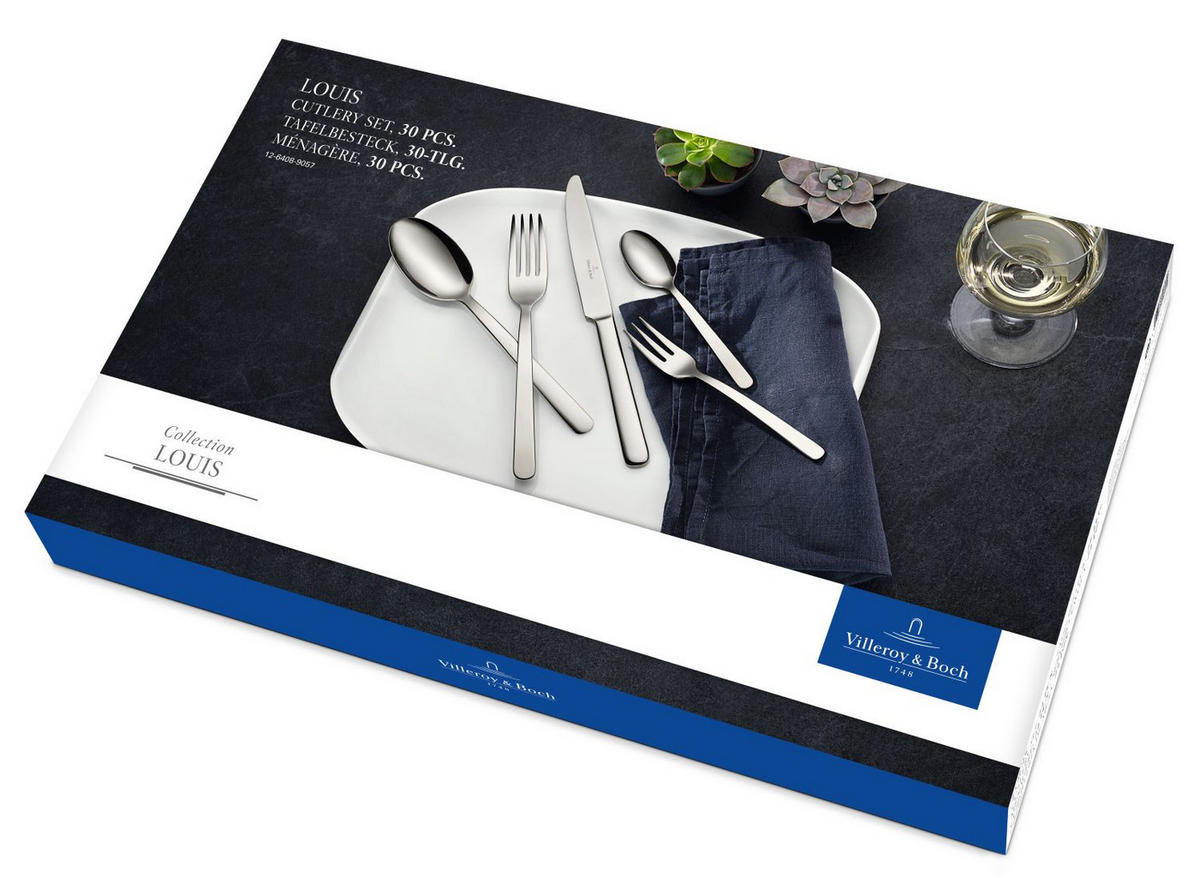 TAFELBESTECK Louis silber 30er Set - Silberfarben, Metall - Villeroy & Boch