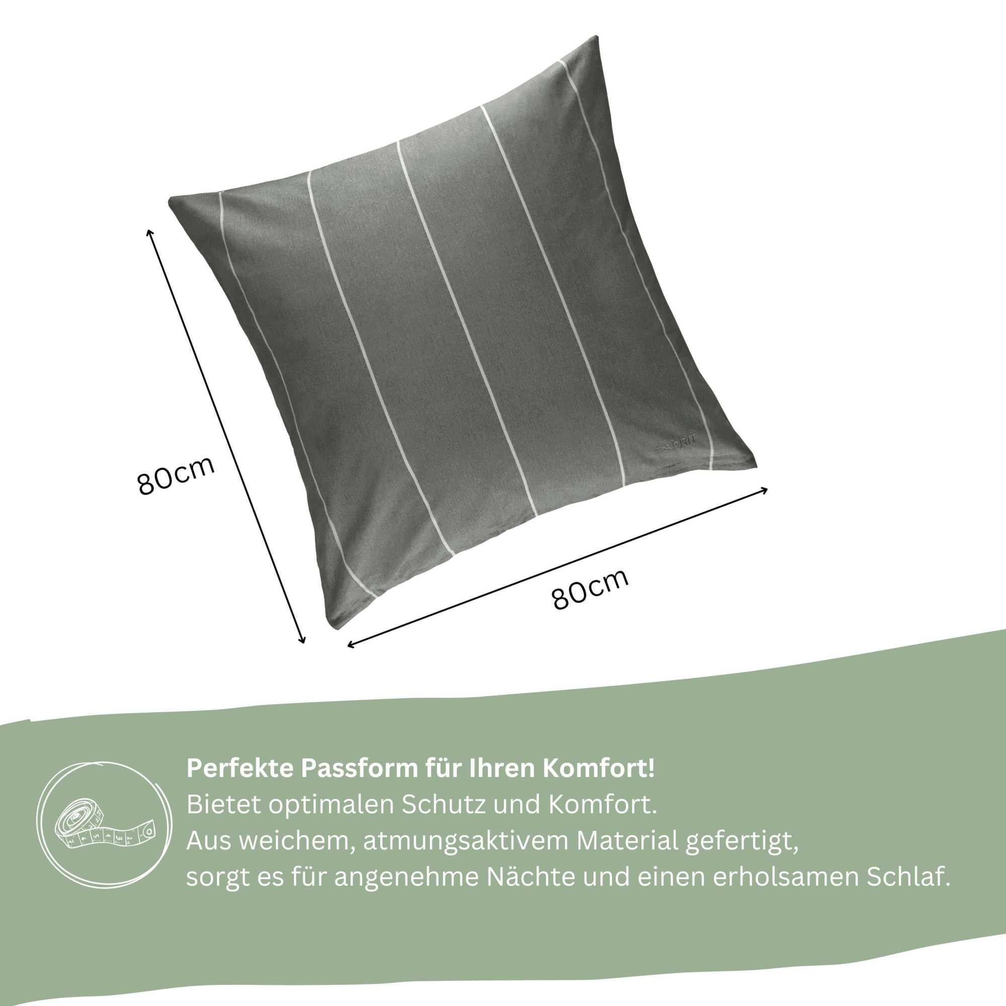 RENFORCÉ KISSENBEZUG HARPLINES - Anthrazit, Textil (80/80cm) - Esprit