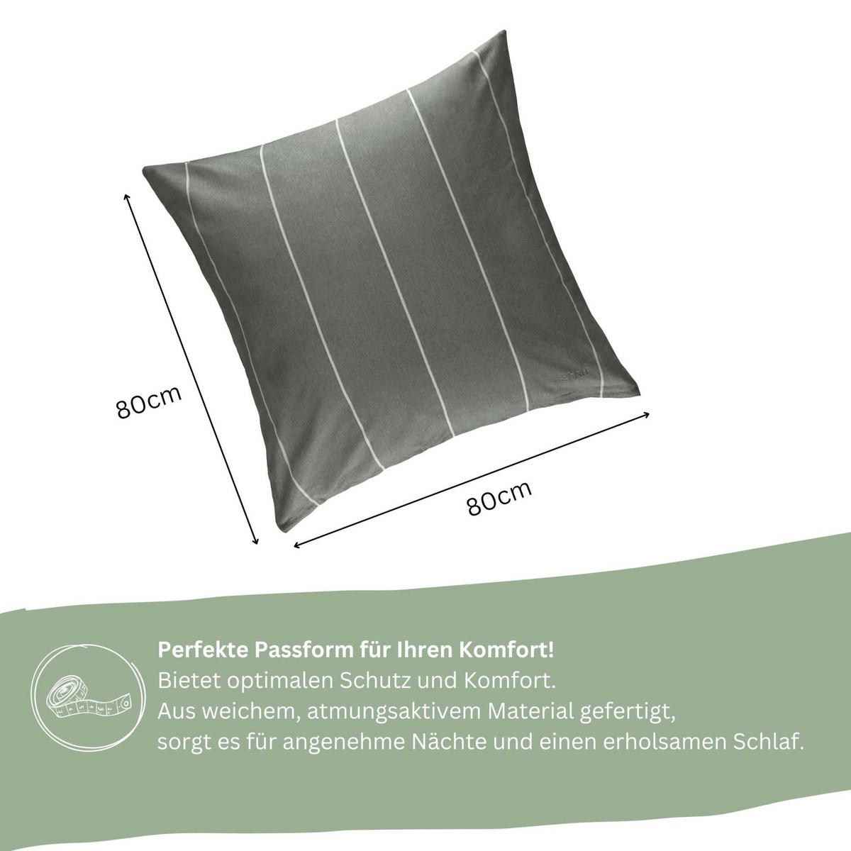 RENFORCÉ KISSENBEZUG HARPLINES - Anthrazit, Textil (80/80cm) - Esprit