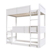 ETAGENBETT 90x200 cm 3 Ebenen weiß - Weiß, Holz (90/200cm) - LEBENLANG