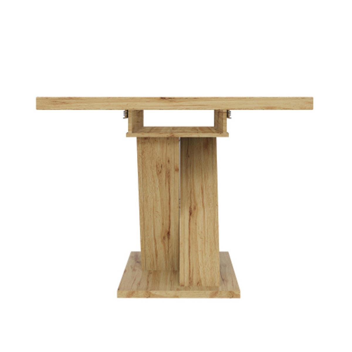 ESSTISCH naturfarben aus MDF mit integriertem Ablagefach und X-Beinen 119–158,5 × 80 × 75 cm - Naturfarben, Holzwerkstoff (158.5/80/75cm) - Luhomfu