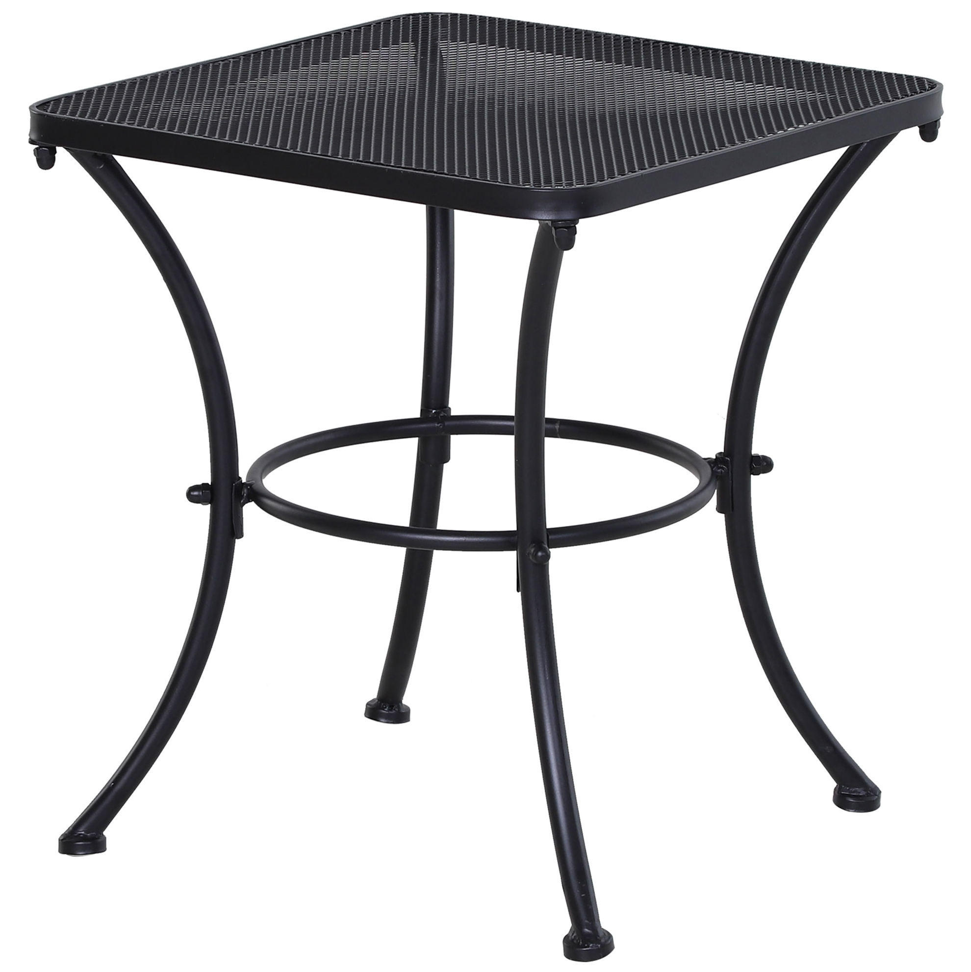BEISTELLTISCH 45/50/45 cm Schwarz aus Metall mit Mesh-Tischplatte - Weiß, Metall (45/45/50cm) - OKMYHOME