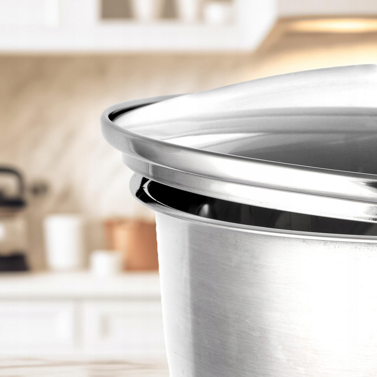 DECKEL mit silbernem Griff, 28 cm - Transparent, Glas/Metall (28cm) - KADAX