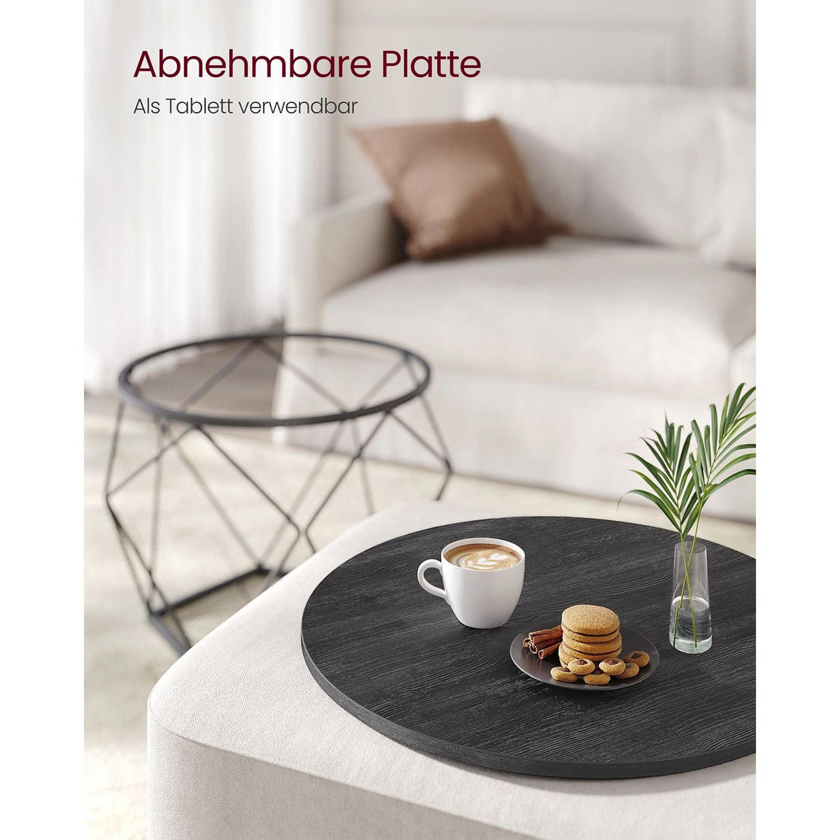COUCHTISCH DJIBOUTI - Schwarz, Holzwerkstoff (50/50/40cm) - Hansiro