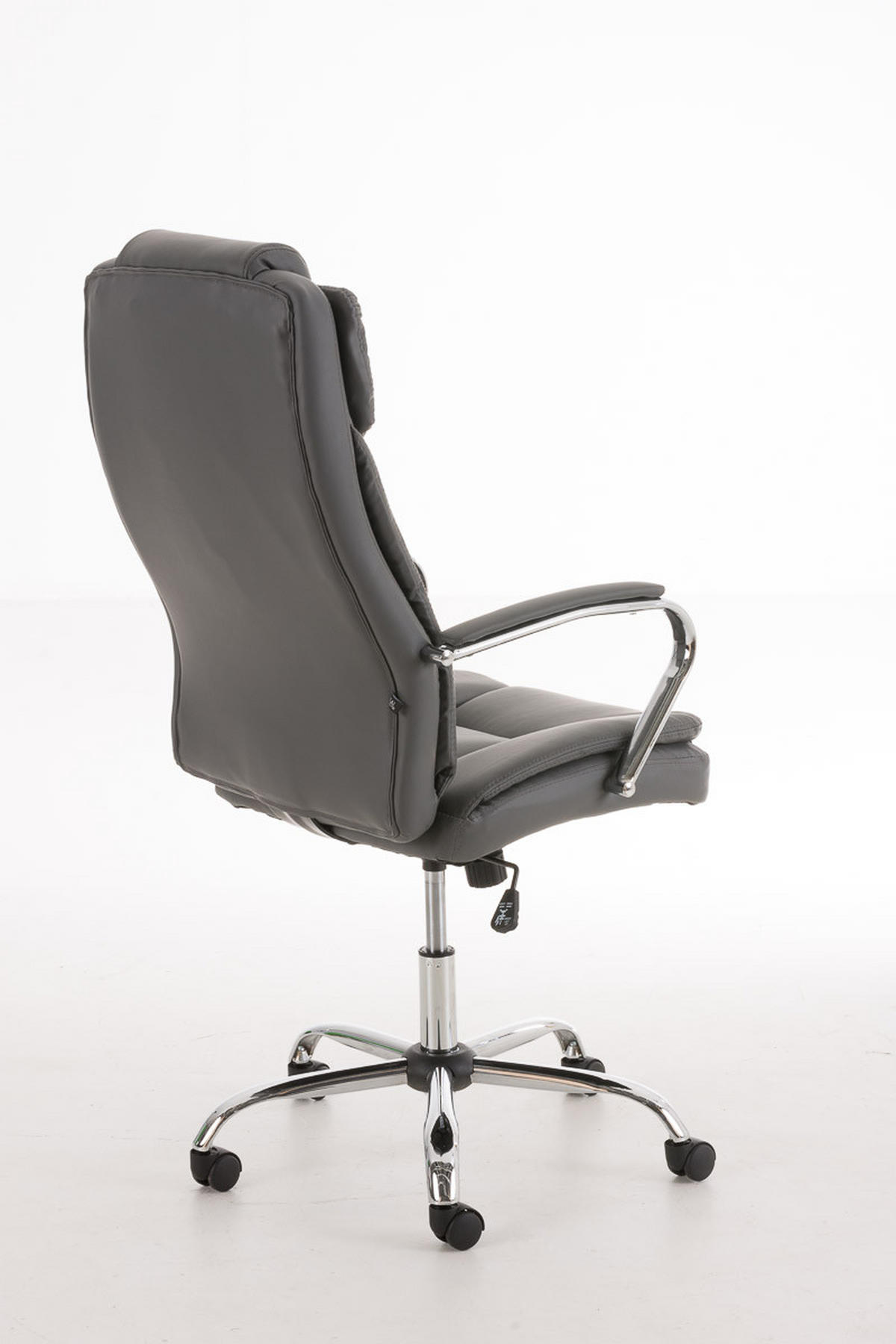 BÜROSTUHL JUBEL 115x62x70 Grau Kunstleder Metall - Grau, Leder/Metall (62/115/70cm) - DELUKE