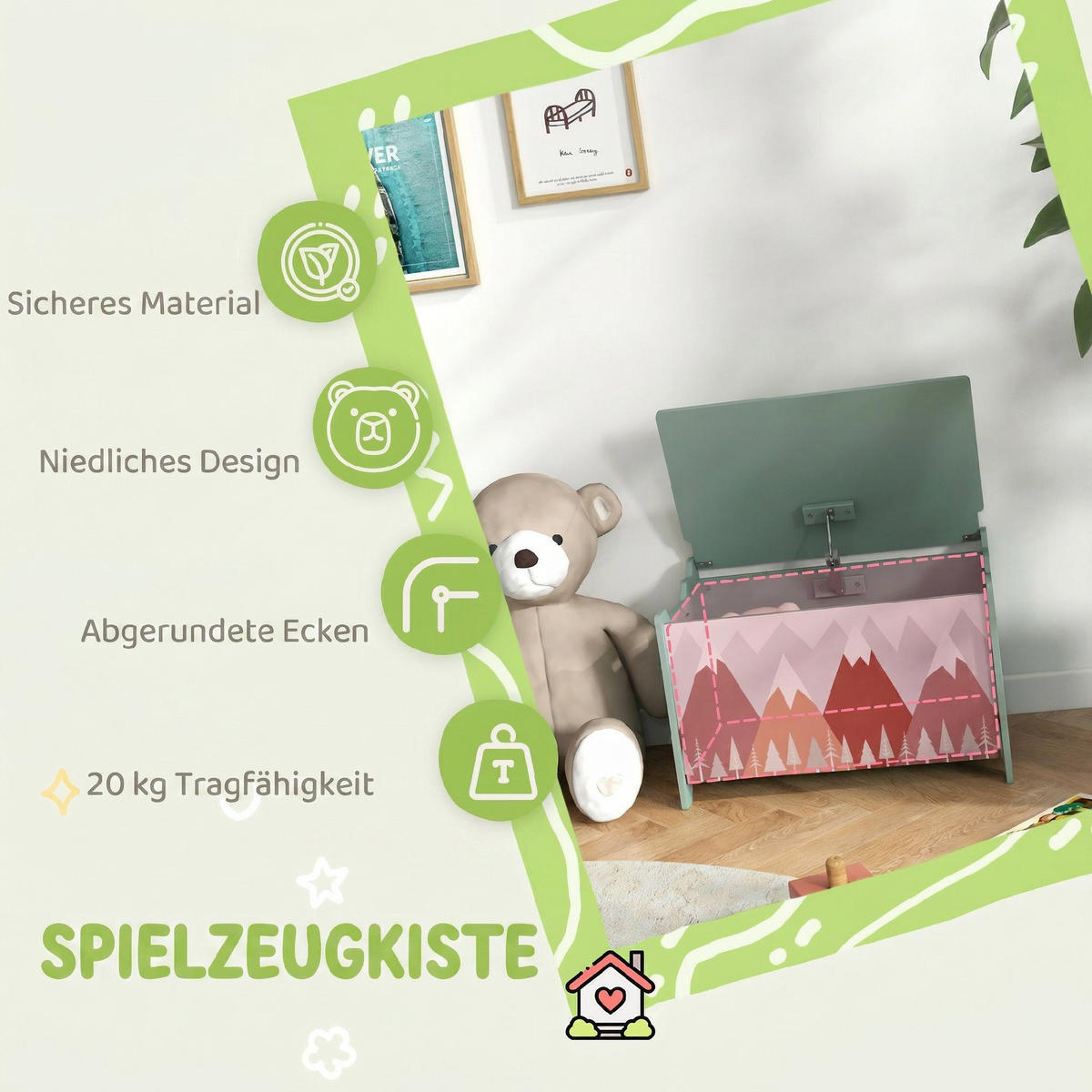 AUFBEWAHRUNGSKISTE DE-09543 Grün - Grün, Holzwerkstoff (37/60cm) - ComfortXL