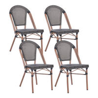 GARTENSTUHL 4er-Set Polyrattan Grau Rifreddo - Grau, Kunststoff (46/88/57cm) - Beliani