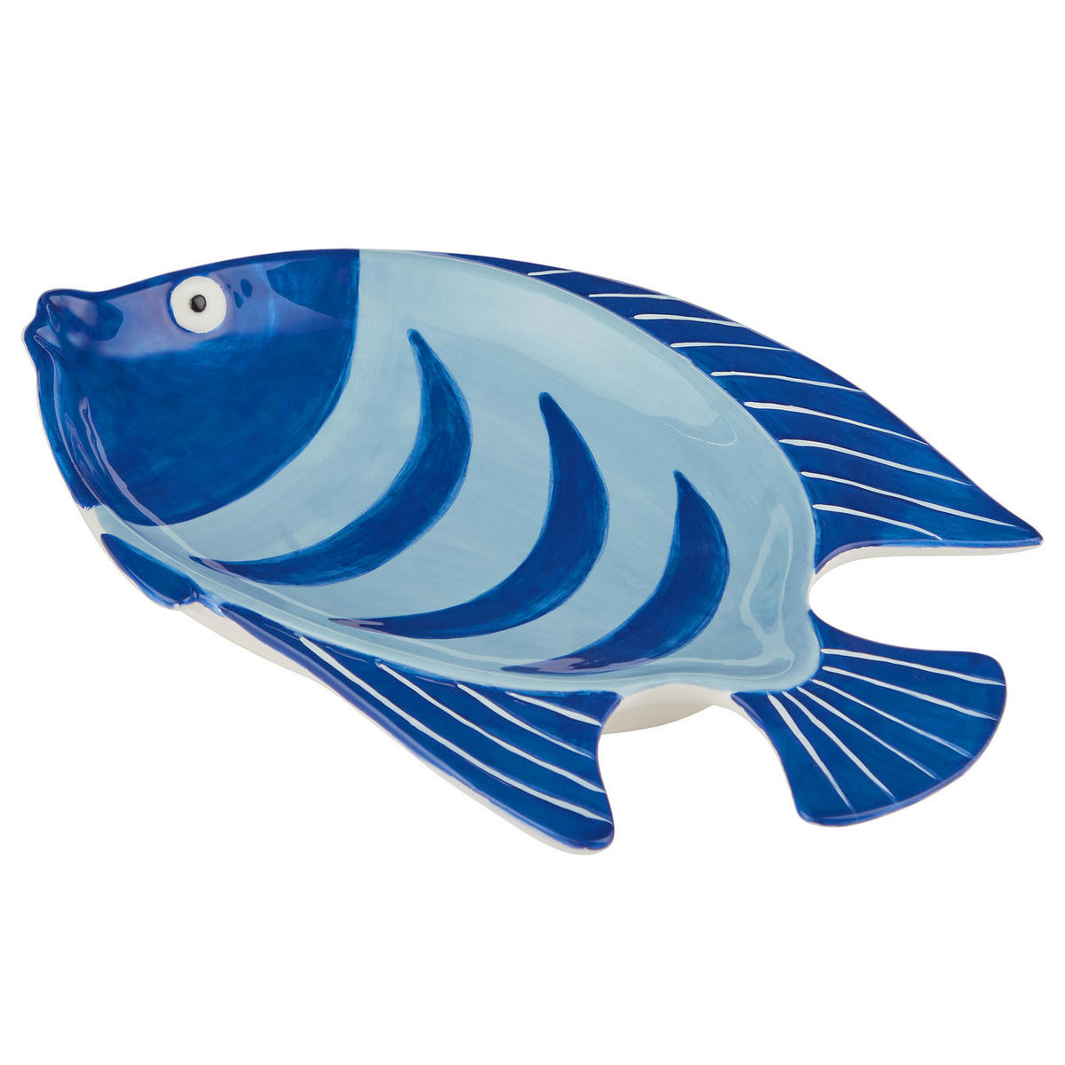 DEKOTELLER Taverna Fisch 22 cm - Blau, Stein (2.6cm) - Butlers