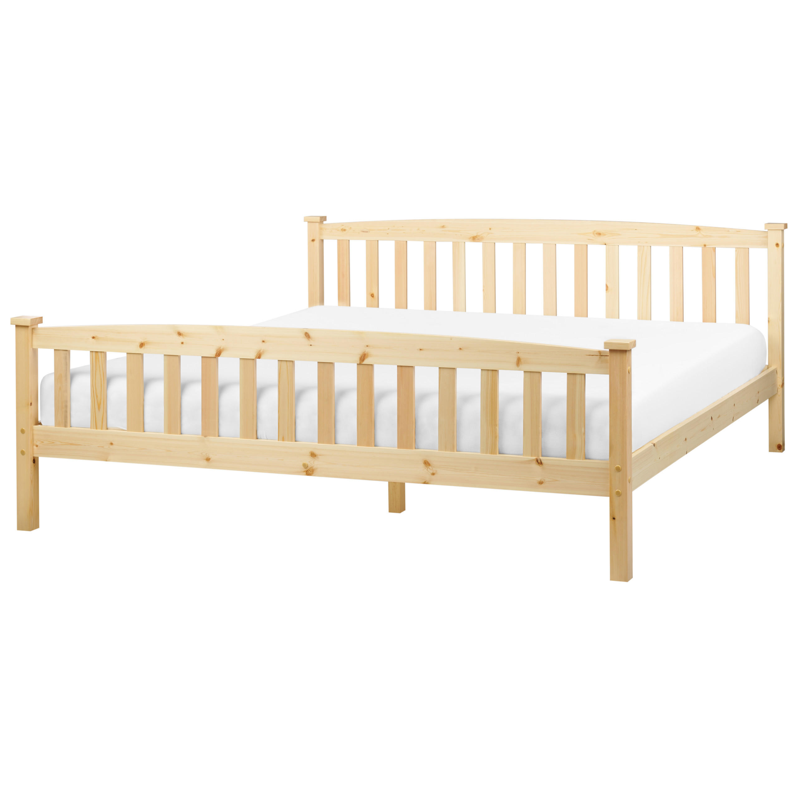 BETT mit Lattenrost 180x200 cm Heller Holzfarbton Giverny - Hellbraun, Holz (180/200cm) - Beliani