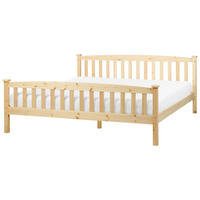 BETT mit Lattenrost 180x200 cm Heller Holzfarbton Giverny - Hellbraun, Holz (180/200cm) - Beliani