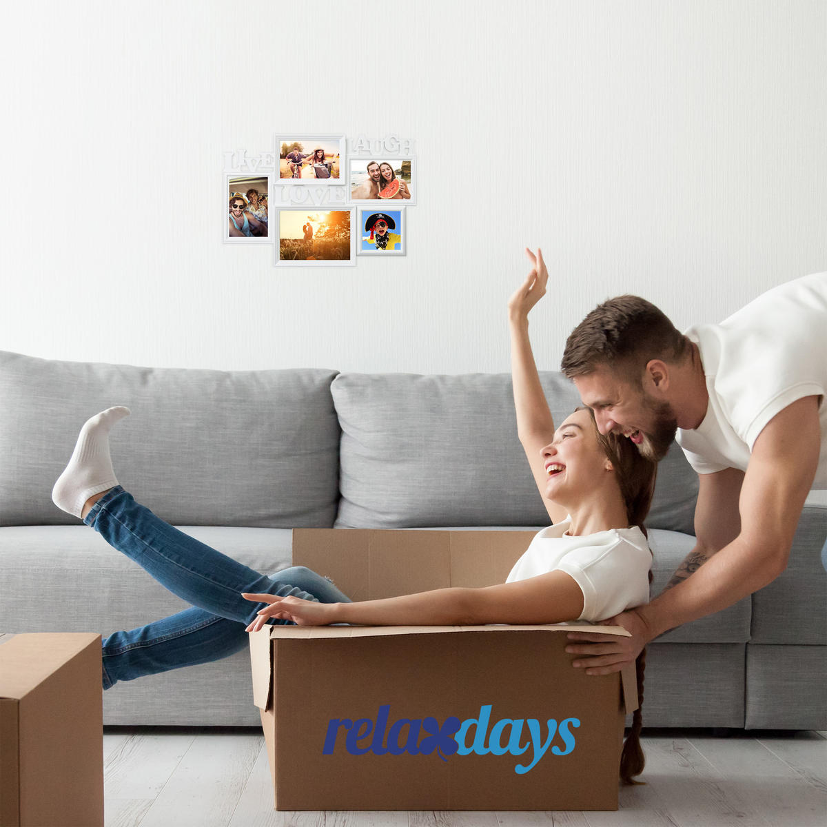 BILDERRAHMEN - Weiß, Wellpappe/Kunststoff (45.5/31/2cm) - Relaxdays