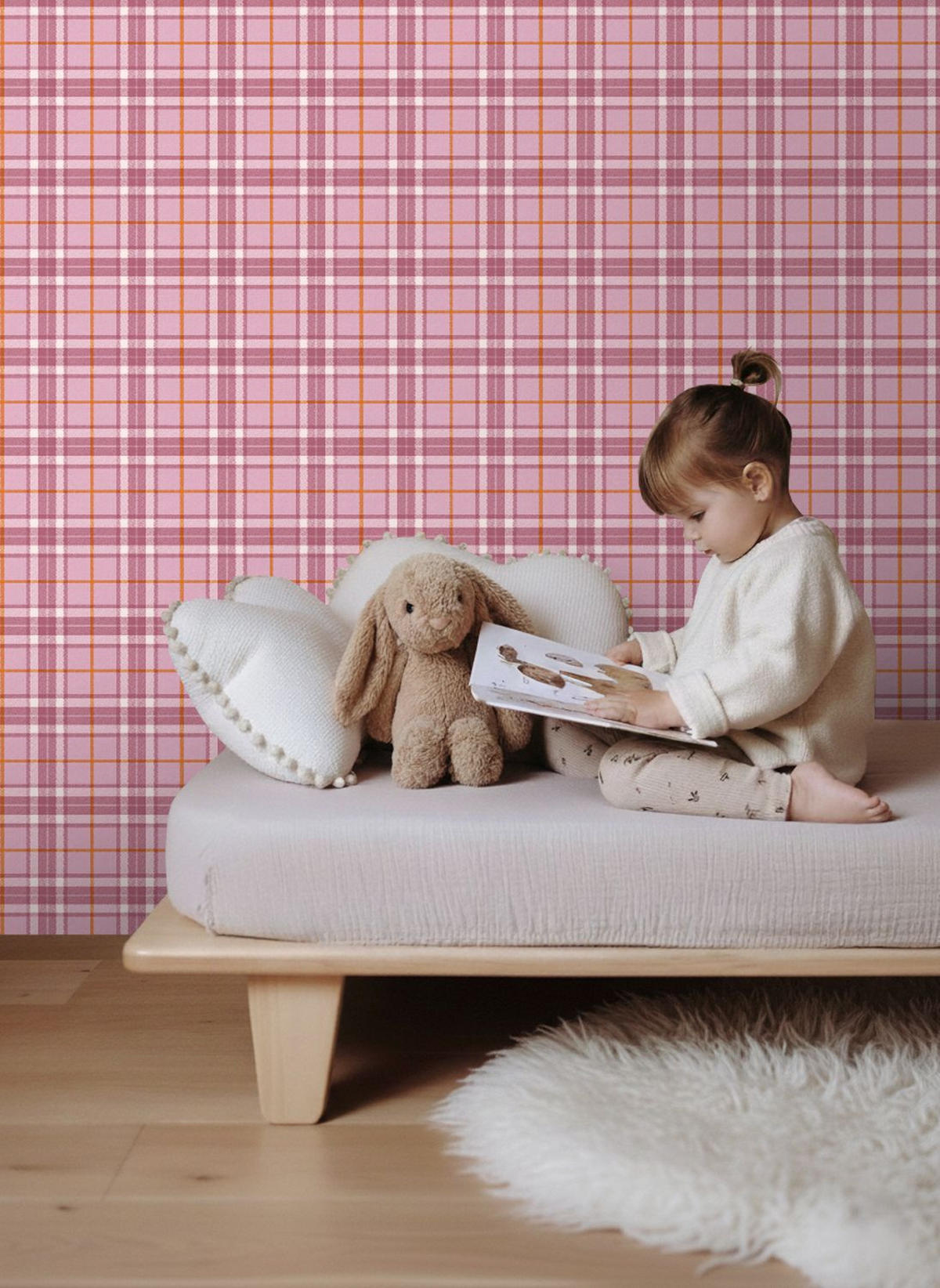 TAPETE Karomuster 50 x 900 cm - Lila, Papier (50/0.1cm) - ESTAhome