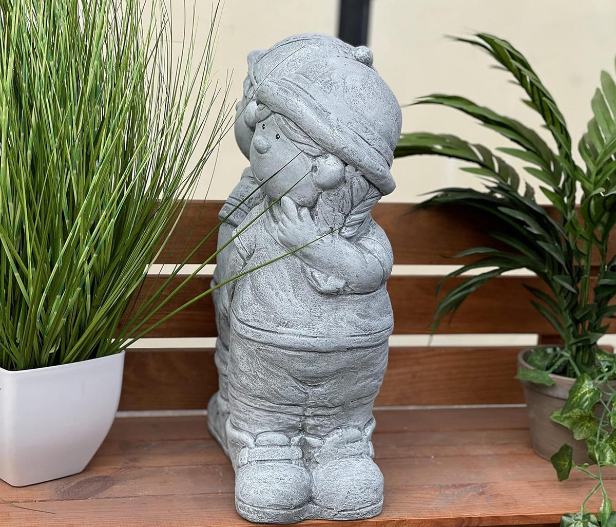 STEINFIGUR Junge und Mädchen frostfest Steinguss - Grau, Stein (24/42/14cm) - stoneandstyle