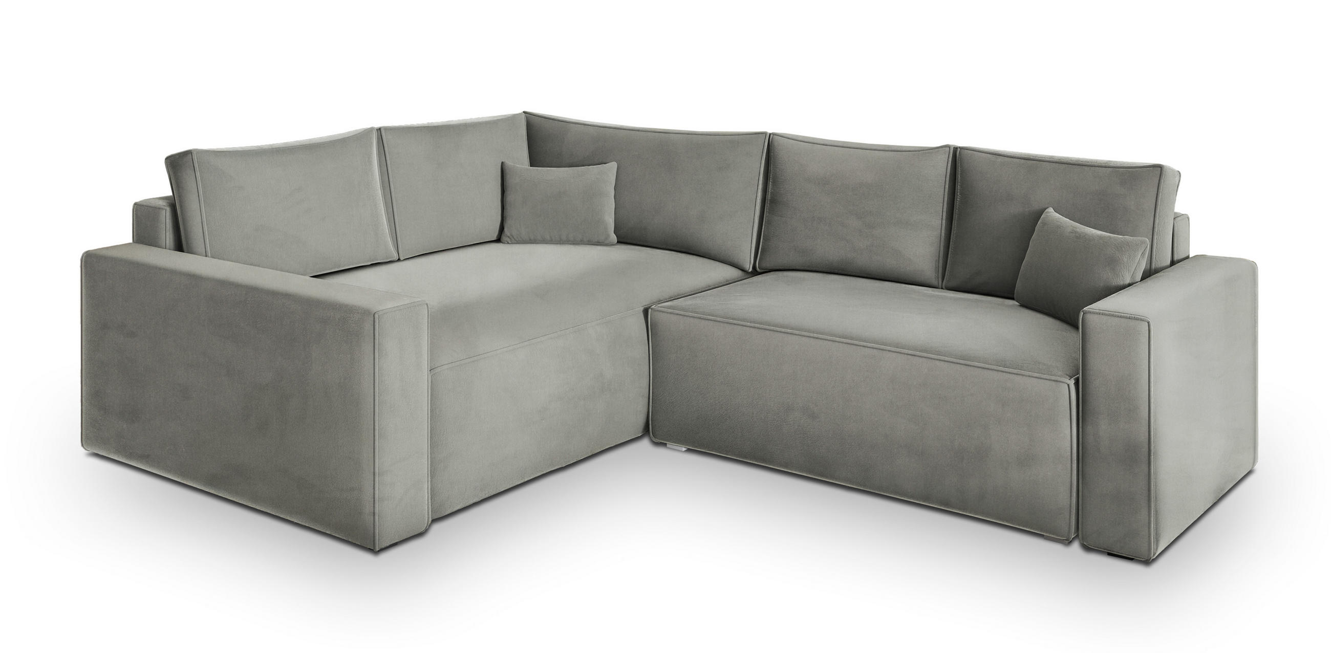 ROHOVÁ SEDAČKA ERONIS světle šedá - šedá/světle šedá, dřevo/textil (265/194cm) - MASSENO