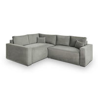 ROHOVÁ SEDAČKA ERONIS světle šedá - šedá/světle šedá, dřevo/textil (265/194cm) - MASSENO