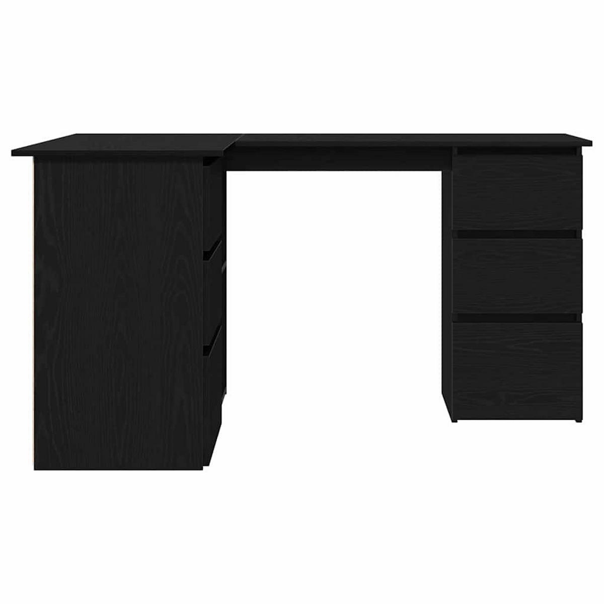 SCHREIBTISCH Mit Regal Schwarz Eichen-Optik 145/100/76 Cm - Schwarz, Holzwerkstoff (145/100/76cm) - vidaXL
