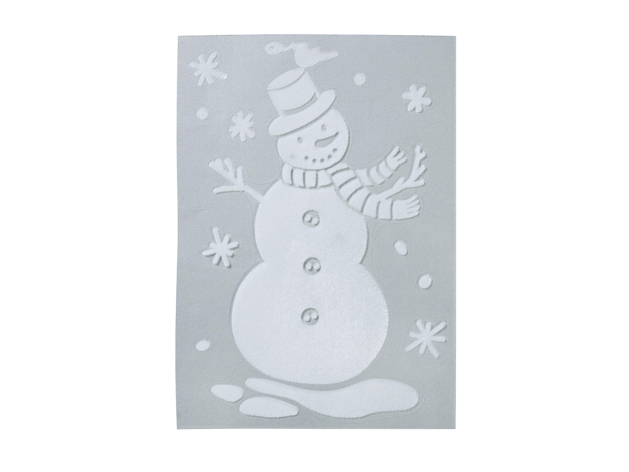 FENSTERSTICKER SCHNEEMANN 40 cm - Weiß, Kunststoff (40/40/0.1cm) - LAALU