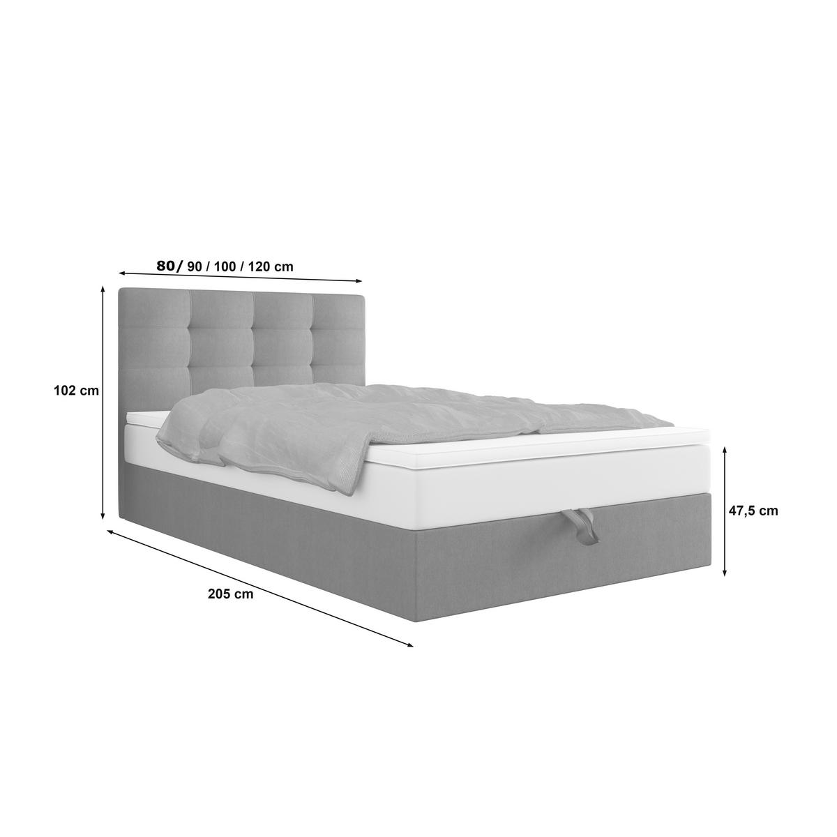 BOXBETT DUO 1 90x200 Cosmic 100, mit Matratze H3 und Topper, Schwarz - Schwarz, Holz/Kunststoff (90/200cm) - Bedante