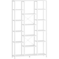 BÜCHERREGAL 6 Ebenen 15 Ablagen Weiß 30 x 100 x 170 cm - Weiß, Holzwerkstoff (100/170/30cm)