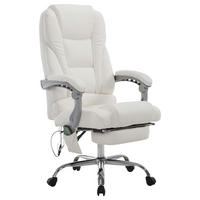 CHEFSESSEL Lederlook weiß - Weiß, Textil/Metall (68/118/64cm) - CLP