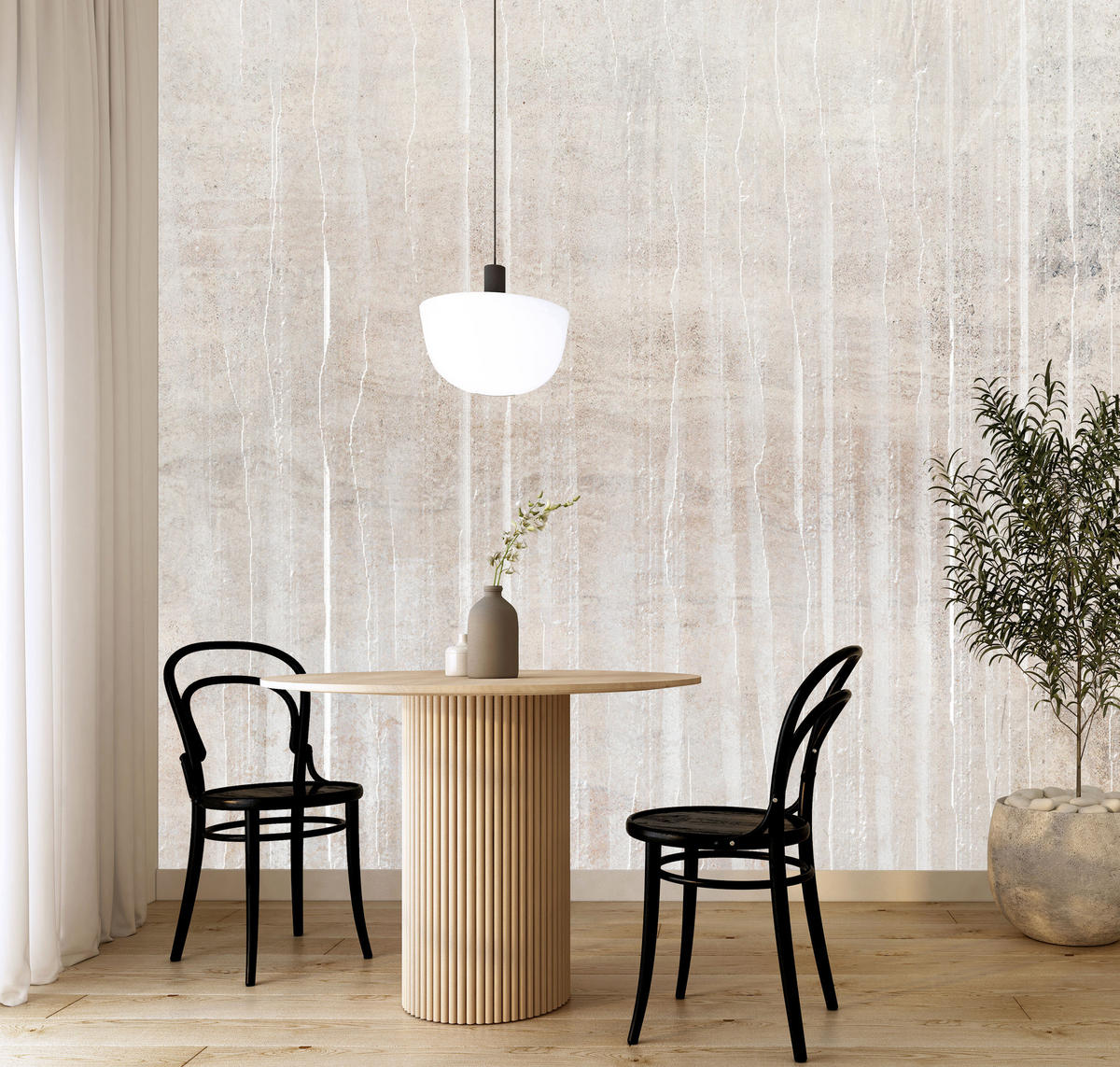 FOTOTAPETE Beton Optik Abstraktion Vintage Stil 200x140 - Beige/Braun, Papier (200/140cm) - Muralo