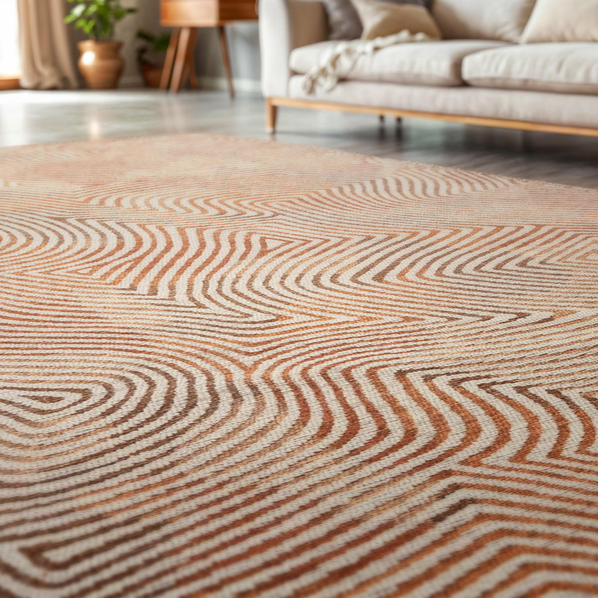 TEPPICH Indian Sand Coral 200/280 cm - Rot, Textil (200/280cm) - Louis De Poortere