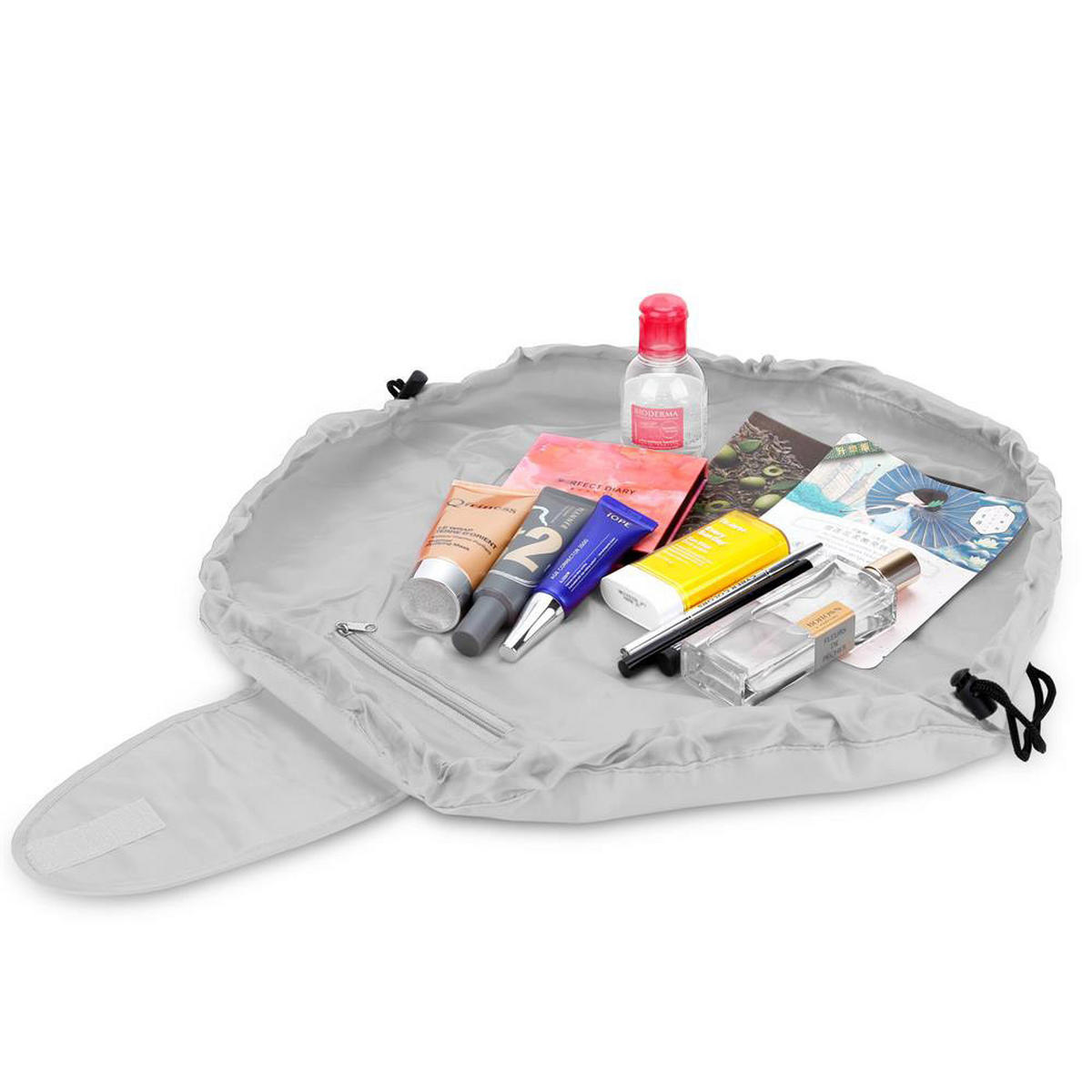KOSMETIKTASCHE mit Reißverschlussfächern - Grau, Kunststoff (54/62cm) - Intirilife