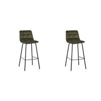 BARHOCKER Bistro Grün 51/44/115 cm 2er-Set - Olivgrün, Textil (44/115/51cm) - LABEL51