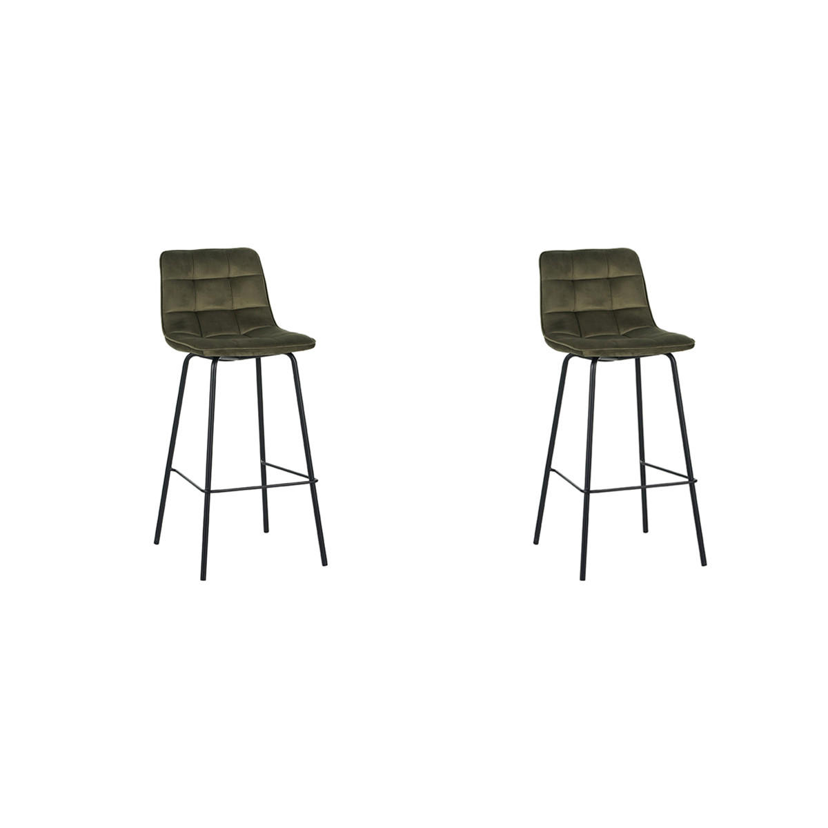 BARHOCKER Bistro Grün 51/44/115 cm 2er-Set - Olivgrün, Textil (44/115/51cm) - LABEL51