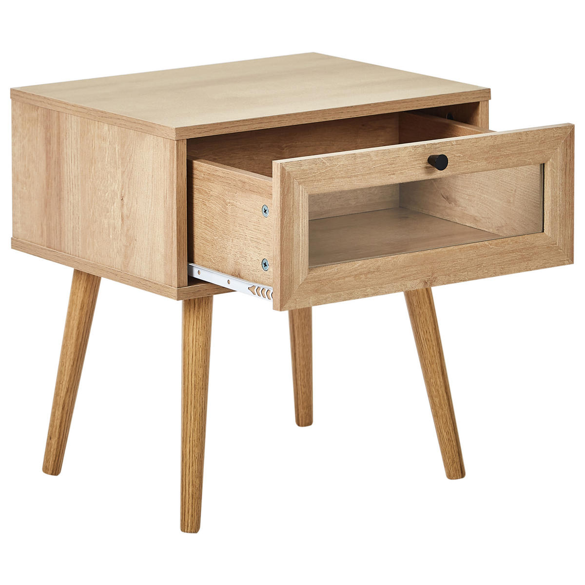 NACHTTISCH Heller Holzfarbton Albany - Hellbraun, Holzwerkstoff (48/51/40cm) - Beliani