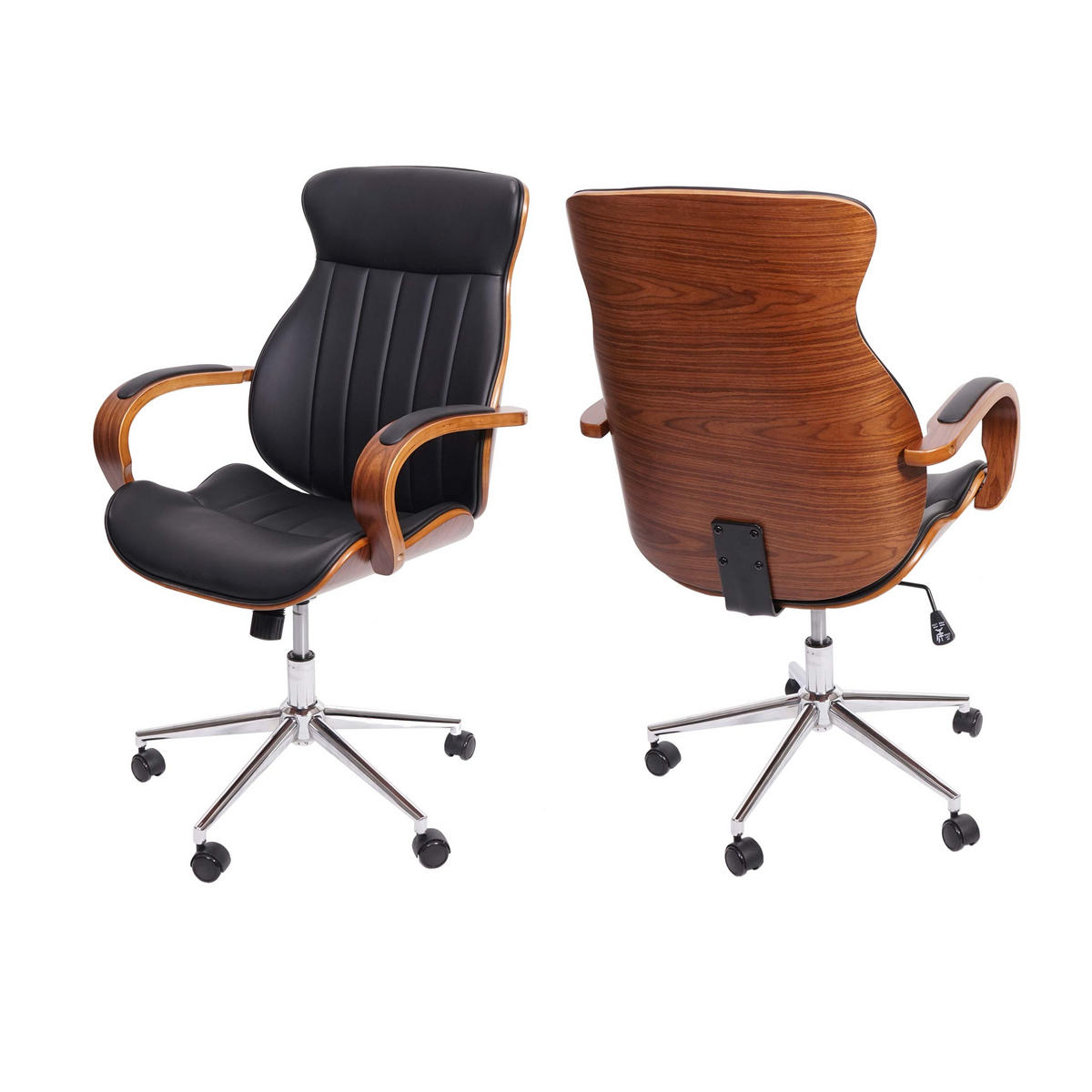 BÜROSTUHL Schwarz - Schwarz, Holz (63/109/64cm) - MCW