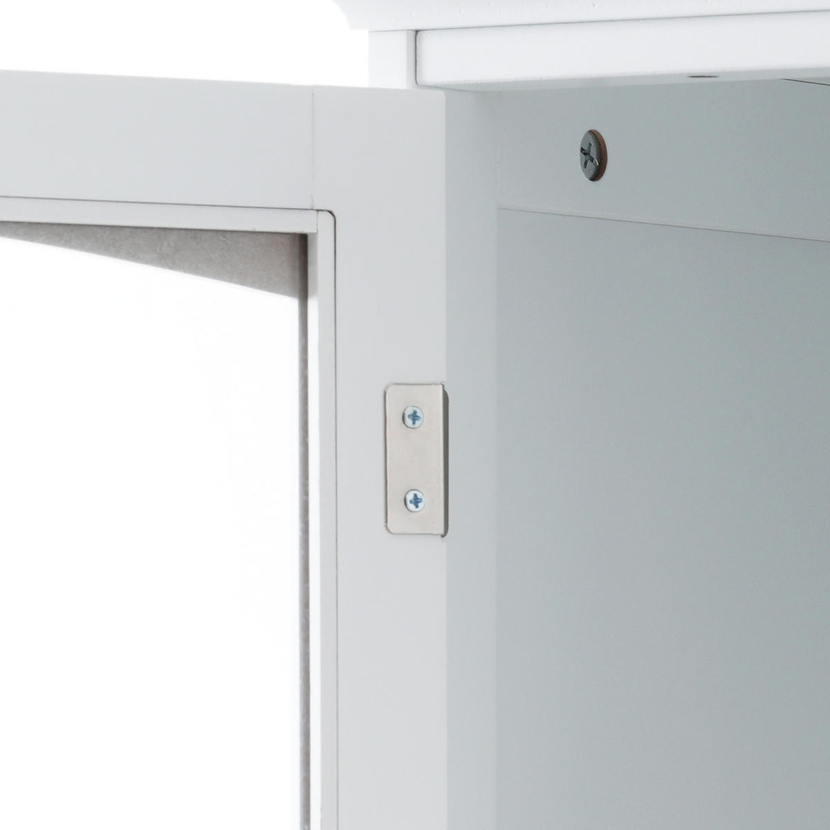 HOCHSCHRANK in Weiß Badezimmerschrank mit Glastüren und Schubladen für Badezimmer, B45/T36/H160 cm - Transparent/Weiß, Holzwerkstoff (45/160/36cm) - STILVORA