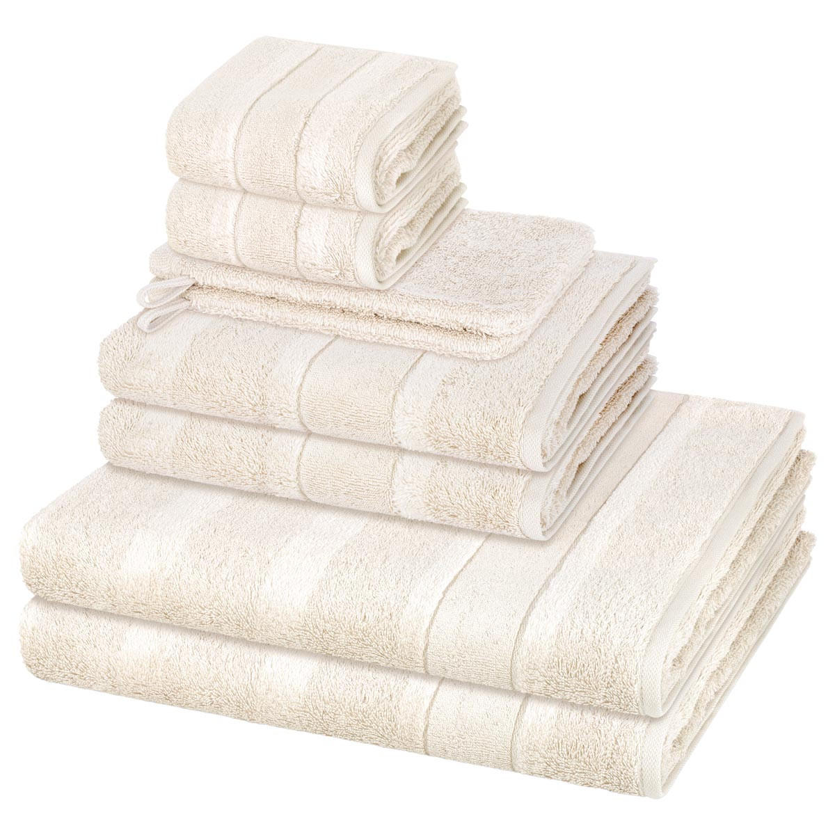 FROTTIERSET Noblesse 8-teilig - Beige, Textil (50/100cm) - Cawoe