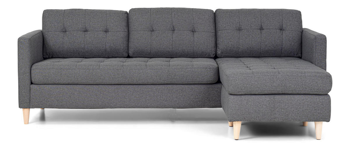 ECKSOFA Stoff hellgrau - Hellgrau, Textil (219/151cm) - ebuy24