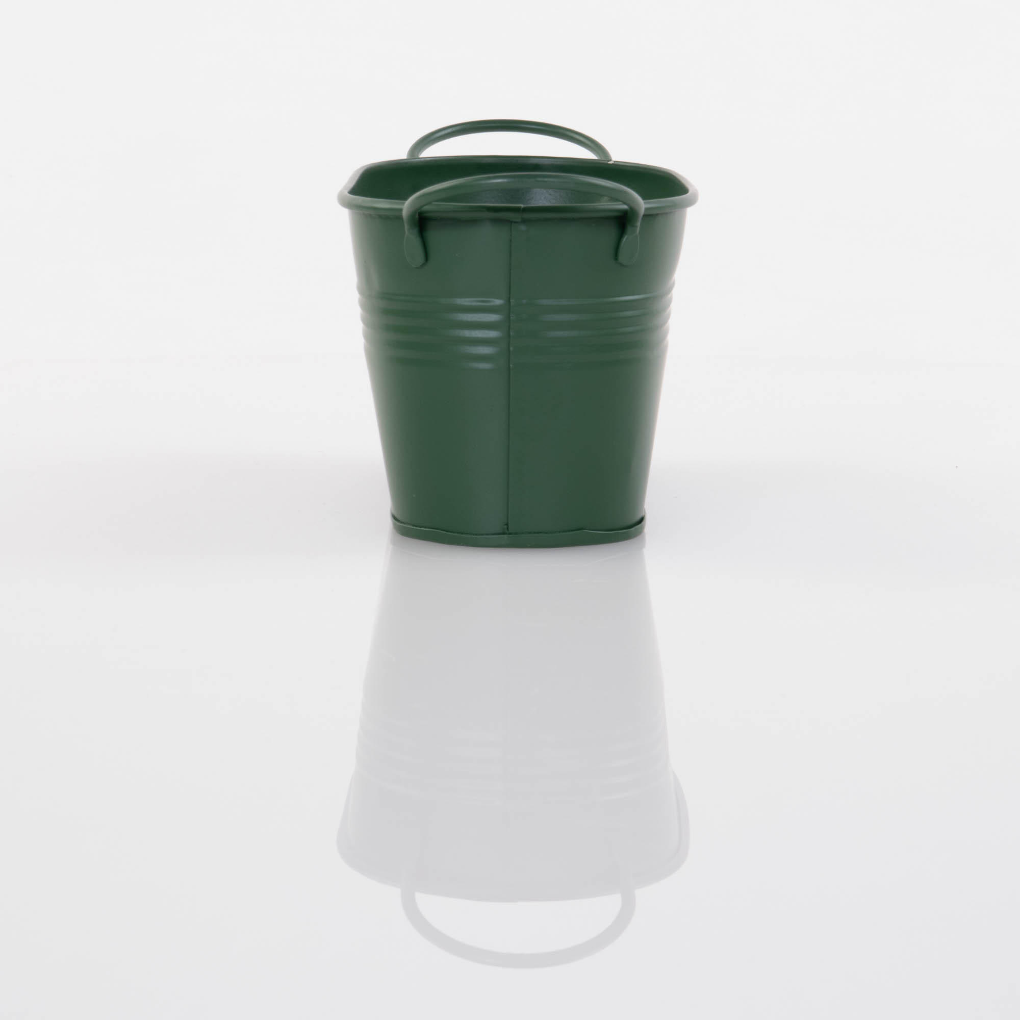 Thumbnail - Blumentopf, Dunkelgrün, Metall, 9.5 cm, Dekoration, Blumen & Zubehör, Übertöpfe