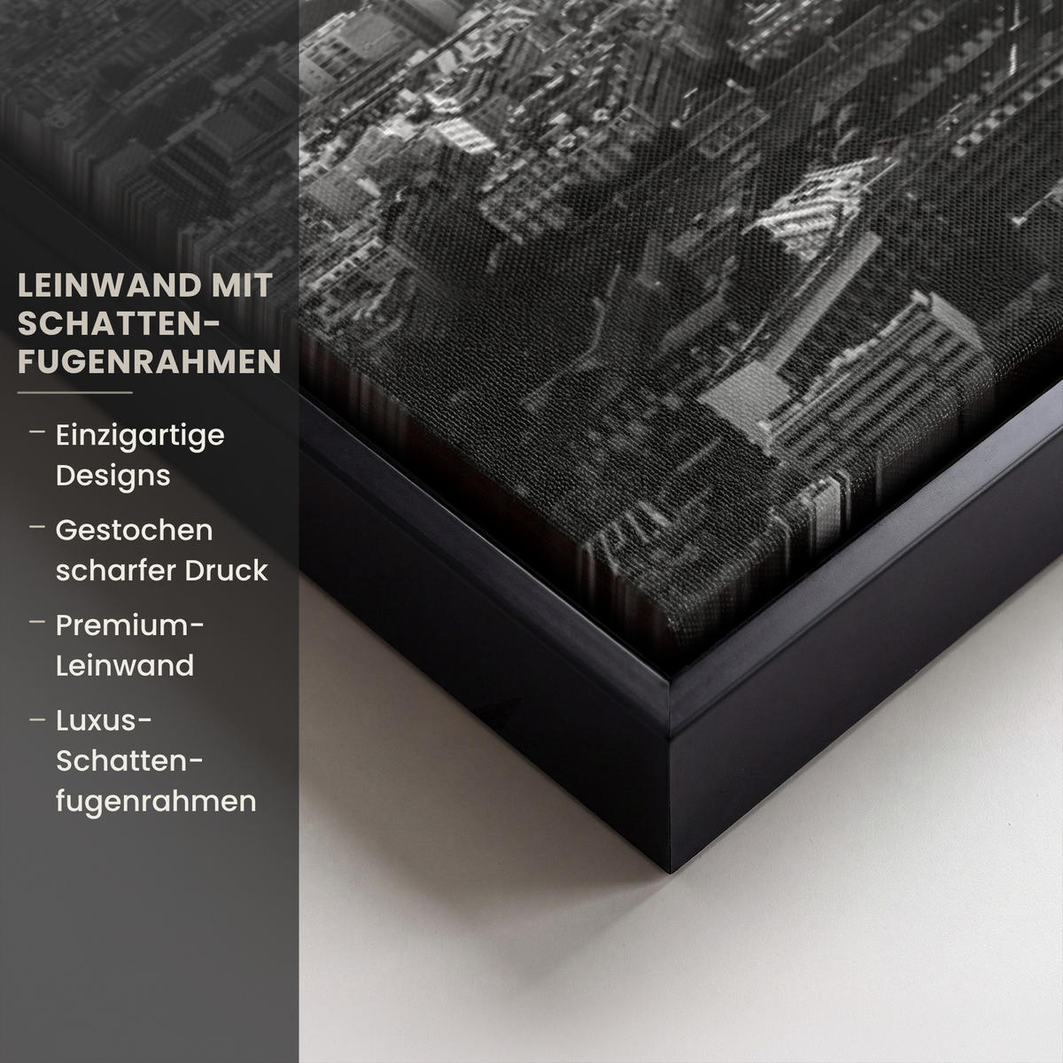 LEINWAND Bilder mit Rahmen - Paris - Skyline - Eiffelturm - Stadt - Wolken - 60x40 - Dunkelgrau, Textil (60/40cm) - MuchoWow