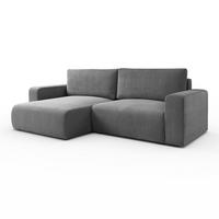 ECKSOFA OPERA L-Form mit Schlaffunktion und Bettkasten, Poso 60 - Grau, Textil (247/143cm) - Lookway