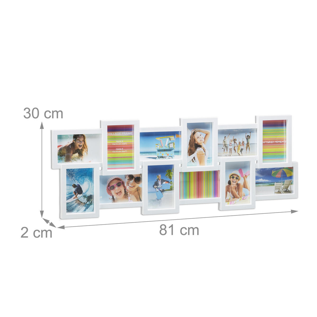BILDERRAHMEN - Weiß, Wellpappe/Kunststoff (81/30/2cm) - Relaxdays