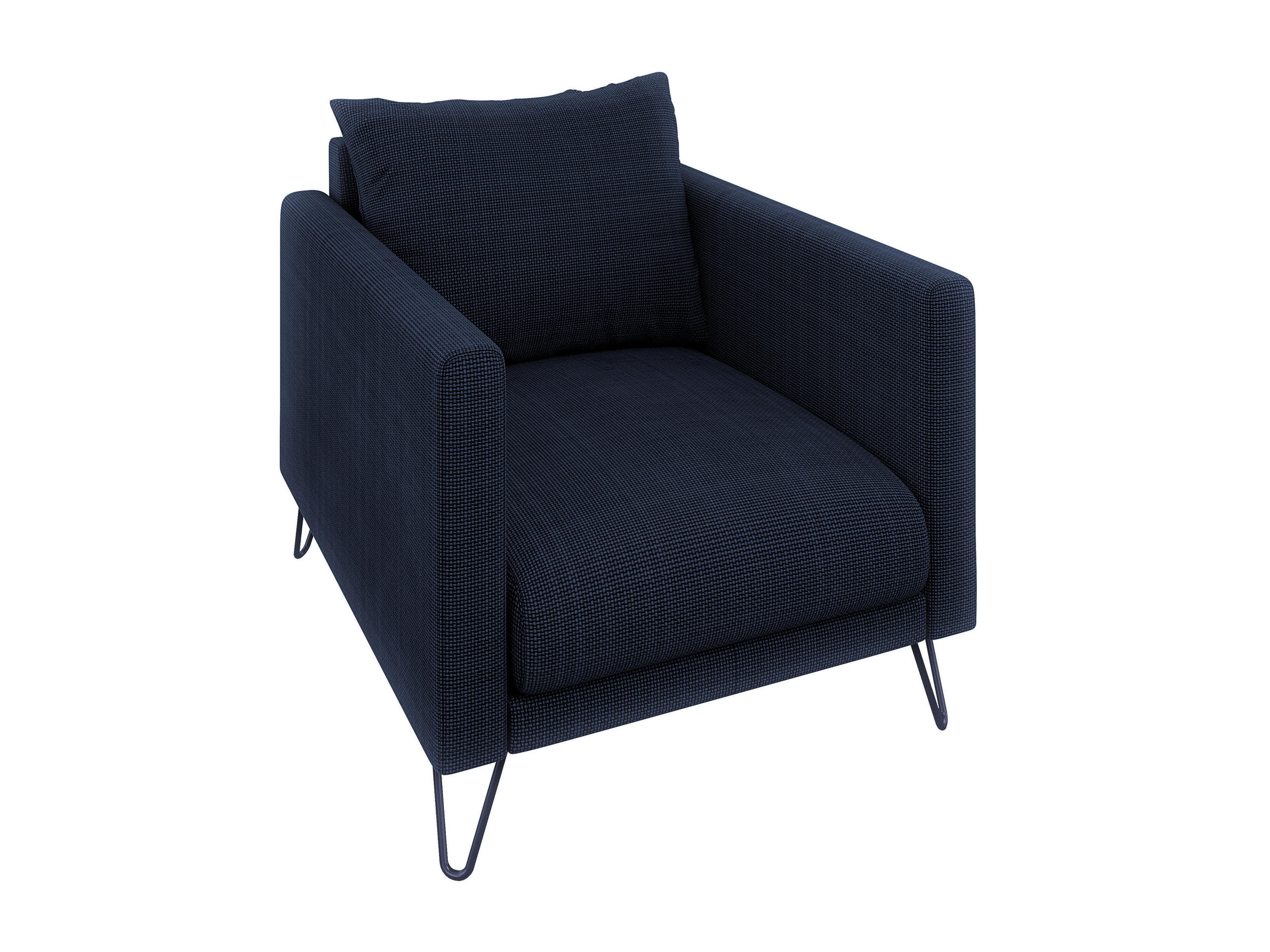 SESSEL Harmony Marineblau Chenille - Schwarz/Dunkelblau, Holz/Textil (80/85/100cm) - S-Style Möbel