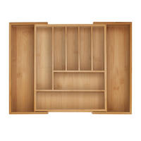 BESTECKKASTEN - Hellbraun, Holz/Kunststoff (44.5/5/33.5cm) - Relaxdays